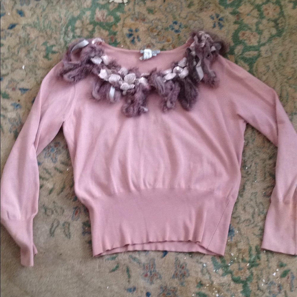 Beautiful dusty rose embellished sweater